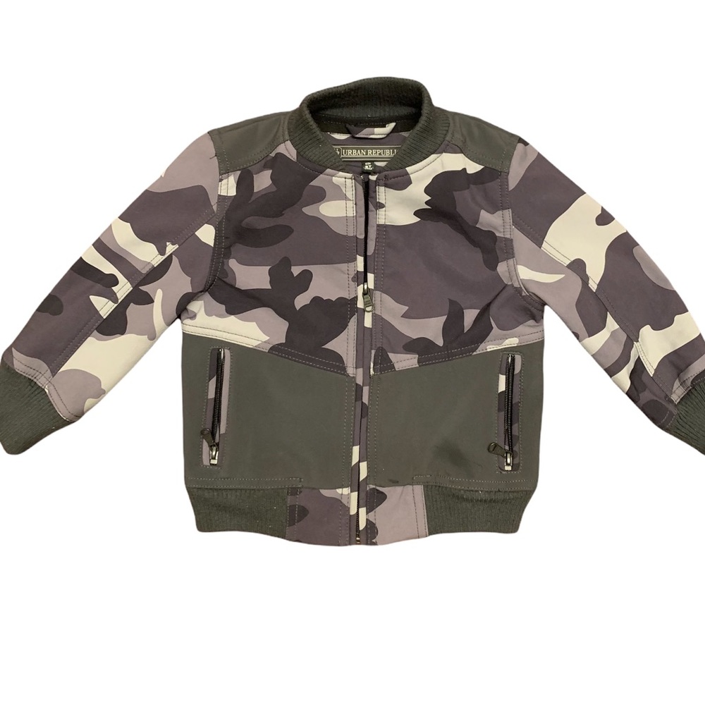 Toddler Boy Black Camo Bomber Jacket, 3T
